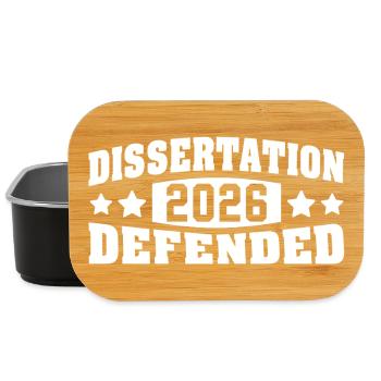 Dissertation verteidigt 2026 PhD EdD Doktorarbeit - Lunch Box - Schwarz - Vorne