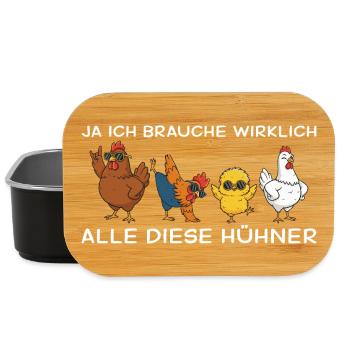 Hühnermama Ja ich brauche alle diese Hühner - Boîte à goûter - noir - Devant