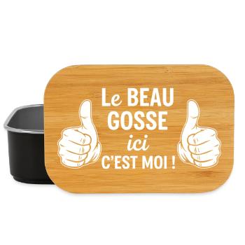 Le Beau Gosse Ici C'est Moi ! Phrase Humour Unique - Boîte à goûter - noir - Devant