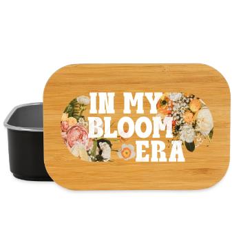 Bloom Era Vibes – Retro Blumen Spruch - Lunch Box - Schwarz - Vorne