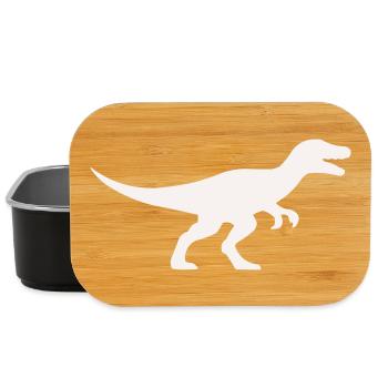 Raptor T Rex Silhouette - Lunch Box - black - Front