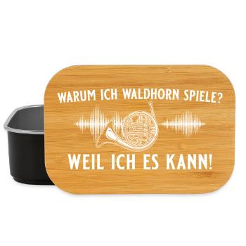 Waldhorn spielen? Weil ich es kann! – Hornist - Lunch Box - Schwarz - Vorne