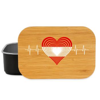 Heartbeat Heart Love Graphic Austria Heart Austri - Lunch Box - black - Front