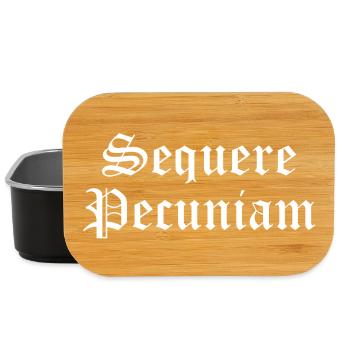 Sequere Pecuniam Gothic Script - Lunch Box - black - Front