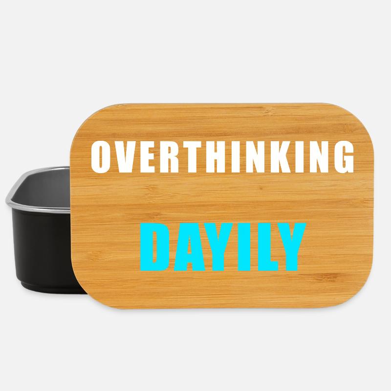 Overthinking Daily – Funny Humor Shirt - Lunch Box - black