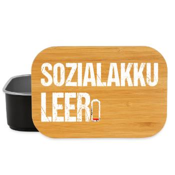 Sozialakku leer - Lustiger Spruch für Introverte - Lunch Box - Schwarz - Vorne