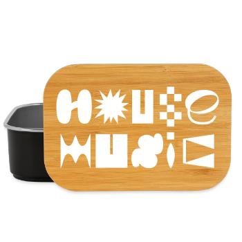 House Musique Typographie sophistiquée design de logo T-shirt - Boîte à goûter - noir - Devant