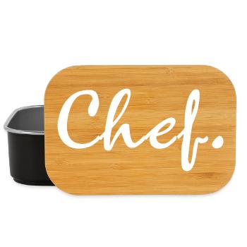 Chef Typography Word Text Culinary Gift - Lunch Box - black - Front