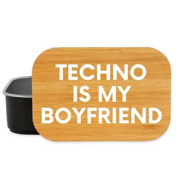 Techno Is My Boyfriend - Spruch - Lunch Box - black - Front
