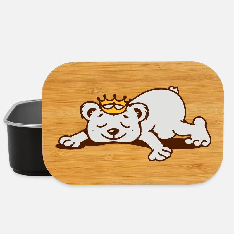 Bär mit Krone schläft - Lunch Box - Schwarz
