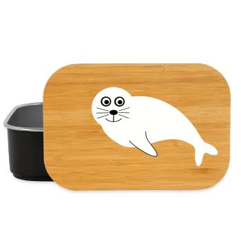Seal Seal Animals Funny Gifts Christmas - Lunch Box - black - Front