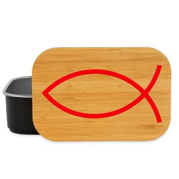 Jesusfisch Ichthys Fisch Fische - Lunch Box - Schwarz - Vorne