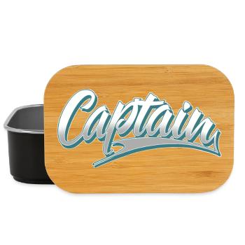 Captain Boat Motorboat Sailing Sailor - Lunch Box - black - Front