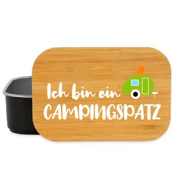 Camping Spatz Fan Camper Wohnwagen Caravan Urlaub - Lunch Box - Schwarz - Vorne