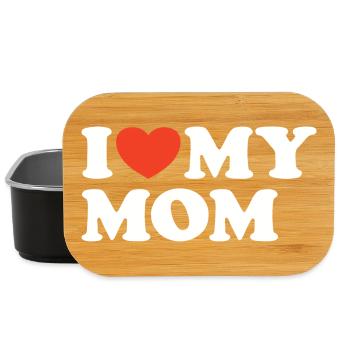 I love my Mom Herz Shirt - Lunch Box - Schwarz - Vorne
