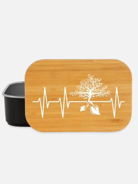 Herzschlag Baum Natur Puls Symbol Wald icon Grafik - Lunch Box - Schwarz