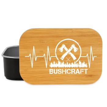 Bushcraft Herzschlag Symbol Puls Wald Axt survival - Lunch Box - Schwarz - Vorne