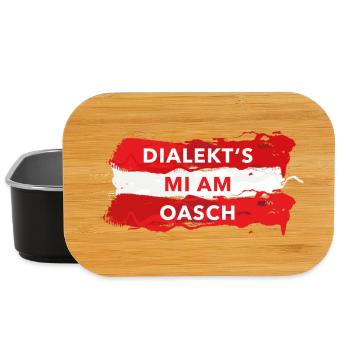 dialekts mi am oasch mundartsprüche österreich - Lunch Box - Schwarz - Vorne
