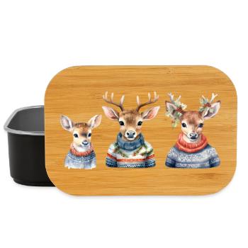 Winter Deer Sweater Trio - Lunch Box - black - Front