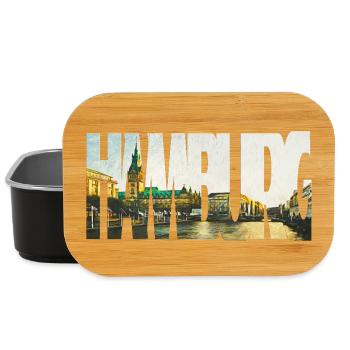 Hamburg Rathaus Skyline Kunst – Stadtbild Design - Lunch Box - Schwarz - Vorne