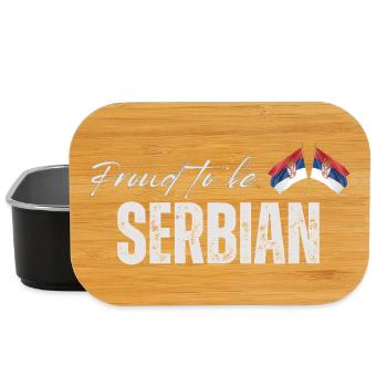 Serbe fier, j’adore la Serbie - Boîte à goûter - noir - Devant