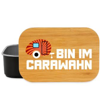Caravan Wohnwagen Wahnsinn Camping coole Sprüche - Lunch Box - Schwarz - Vorne