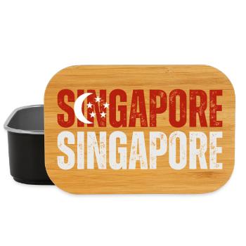 Flagge von Singapur, ich liebe Singapur - Lunch Box - Schwarz - Vorne