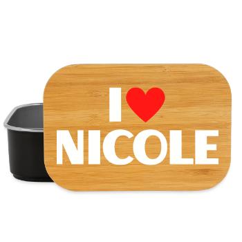 I love Nicole Rotes Herz Romantischer Name Fan - Lunch Box - Schwarz - Vorne