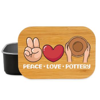 Peace Love Pottery Art Joy - Lunch Box - black - Front