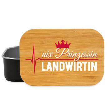 Nix Prinzessin - Landwirtin - EKG Puls Geschenk - Lunch Box - Schwarz - Vorne