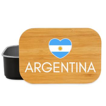 Cœur avec le drapeau argentin, j’aime l’Argentine - Boîte à goûter - noir - Devant