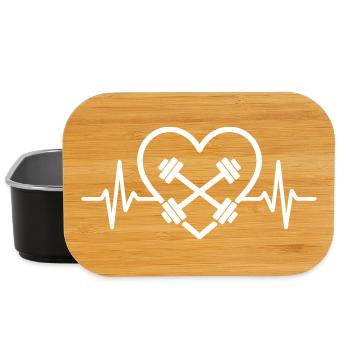 Bodybuilding Heart Fitness Sports Dumbbells - Lunch Box - black - Front