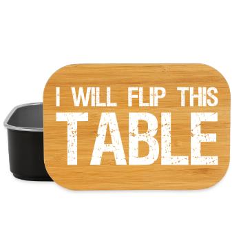 I Will Flip This Table Quote Board Games - Lunch Box - black - Front