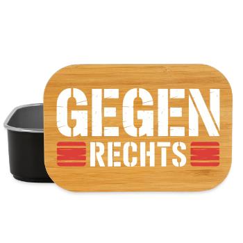 Gegen Rechts - Funny Antifa Spruch - Lunch Box - Schwarz - Vorne