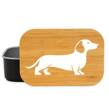 Dackel Silhouette – minimalistisches Hunde Design - Lunch Box - Schwarz - Vorne