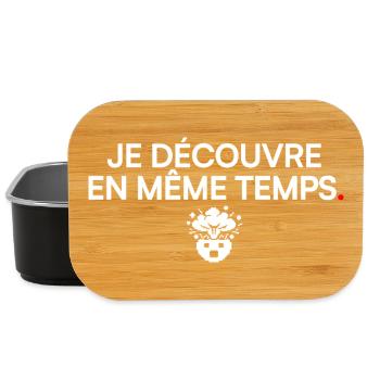 JE DÉCOUVRE EN MÊME TEMPS | Humour bureau - Boîte à goûter - noir - Devant