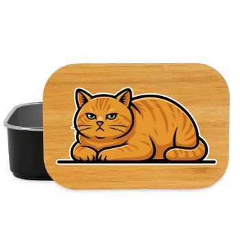 Chat Roux Tabby Couché Portrait Calme Vintage - Boîte à goûter - noir - Devant