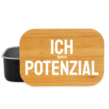 Potenzial – Minimalistisches trauriges Meme Design - Lunch Box - Schwarz - Vorne