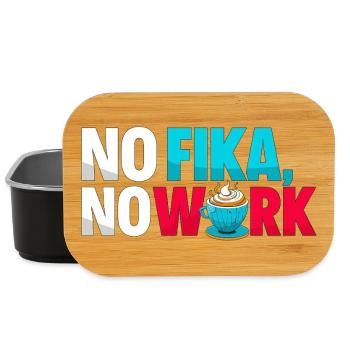 No Fika No Work - Typographie de la pause café suédoise - Boîte à goûter - noir - Devant