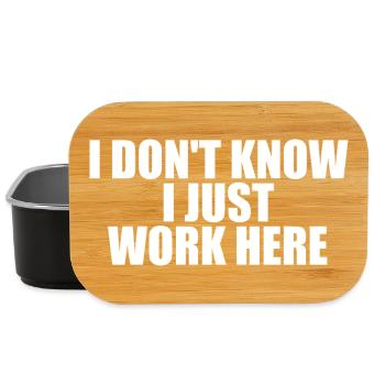 Ich weiß es nicht, ich arbeite nur hier. (Arbeitss - Lunch Box - Schwarz - Vorne