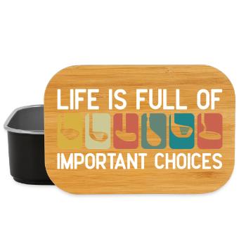 Life Is Full Of Important Choices - Lunch Box - black - Front