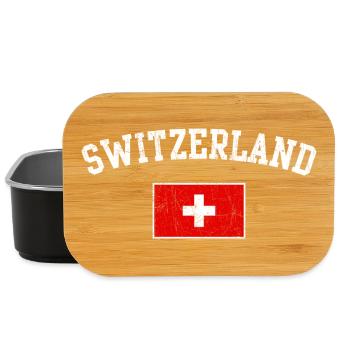 Schweizer Flaggenbogentypografie - Lunch Box - Schwarz - Vorne
