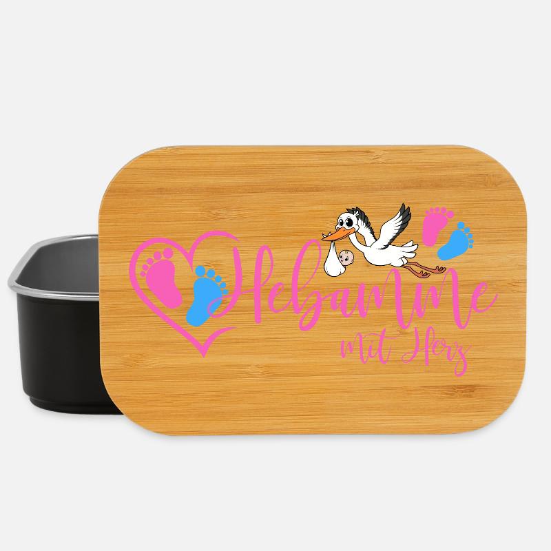 Hebamme mit Herz  - Lunch Box - Schwarz