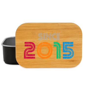 Seit 2015 | Retro-farbenes Geburtstagsjahr - Lunch Box - Schwarz - Vorne