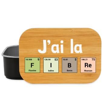 J'ai la fibre - éléments périodiques - Boîte à goûter - noir - Devant