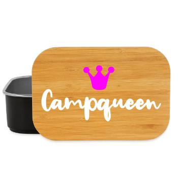 Camp Queen Vector Queen Humour Camping Camper Fan - Boîte à goûter - noir - Devant