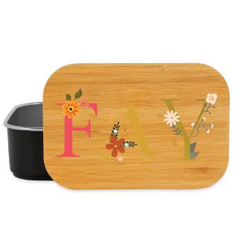 FAY name decorated with flowers - Lunch Box - black - Front