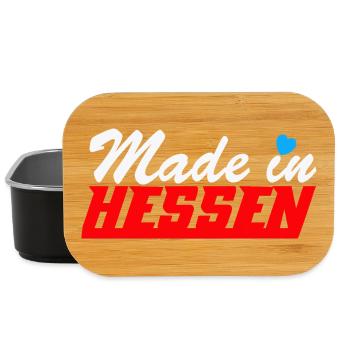 Made in Hessen Logo mit Herz - Lunch Box - Schwarz - Vorne
