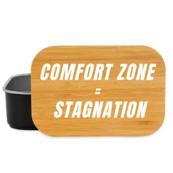 Comfort Zone Equals Stagnation Motivation Mindset - Lunch Box - black - Front