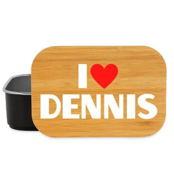 I love Dennis Red Heart Romantic Name Fan - Lunch Box - black - Front